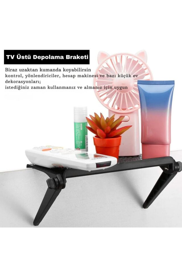 Monitor Tv Üstü Raf Portatif Katlanır Düzenleyici Projeksiyon Rafı Telefon Tablet Standı