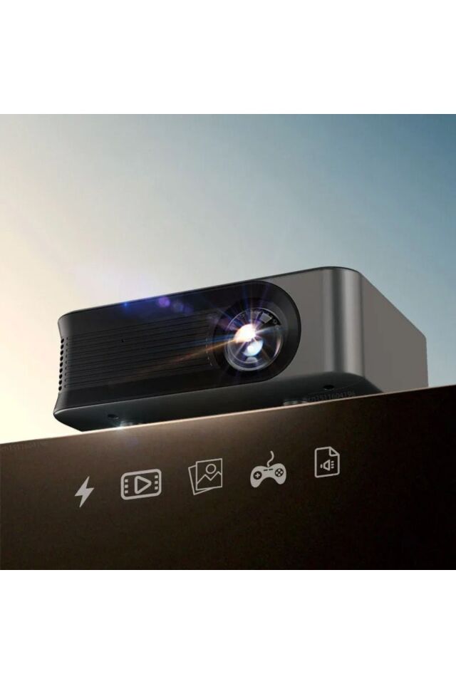 1080P Taşınabilir Mini Projeksiyon Cihazı Cep Telefon Yansıtma HD Wifi 3500 Lümen Projektör