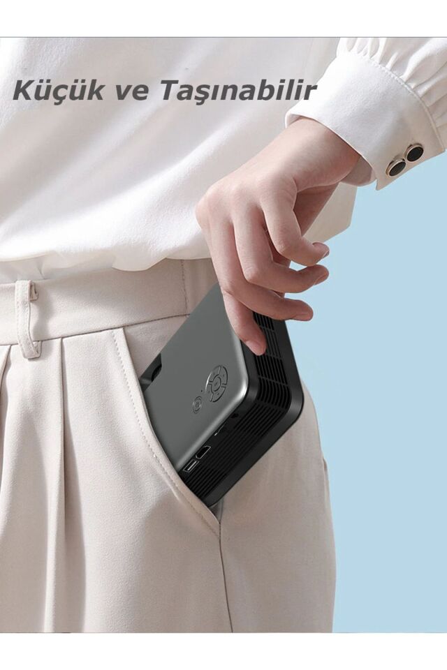 1080P Taşınabilir Mini Projeksiyon Cihazı Cep Telefon Yansıtma HD Wifi 3500 Lümen Projektör