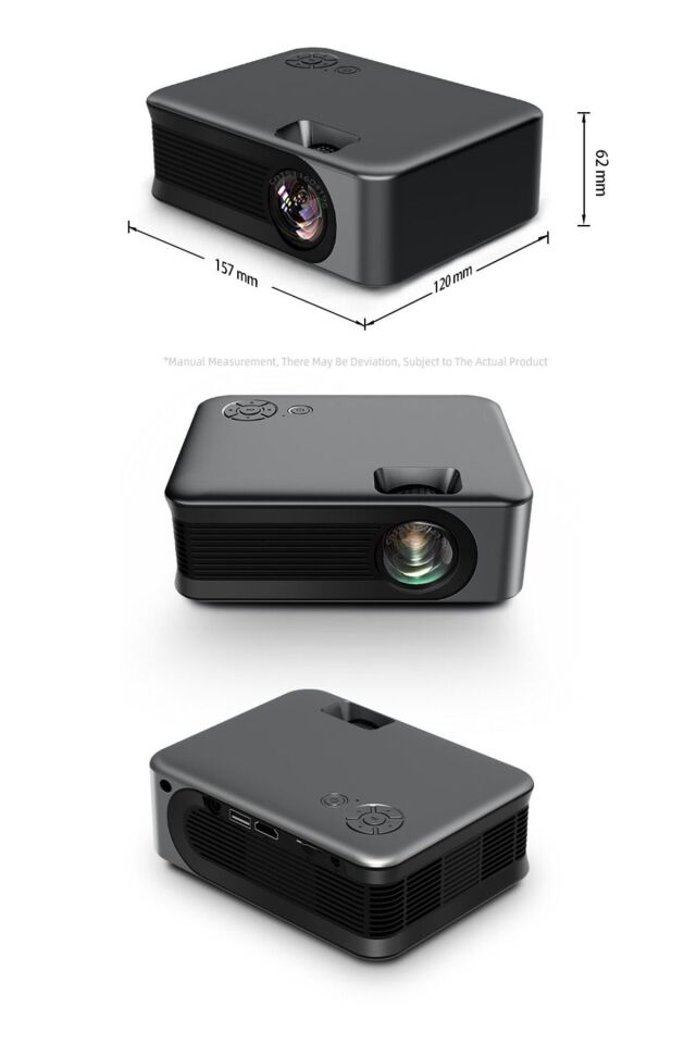 1080P Taşınabilir Mini Projeksiyon Cihazı Cep Telefon Yansıtma HD Wifi 3500 Lümen Projektör
