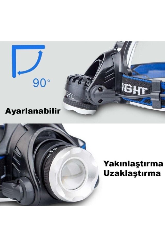 6000 Lümen Şarjlı Kamp Balıkçı Kafa Feneri Kafa Lambası Su Geçirmez Çalışma Tepe Lambası