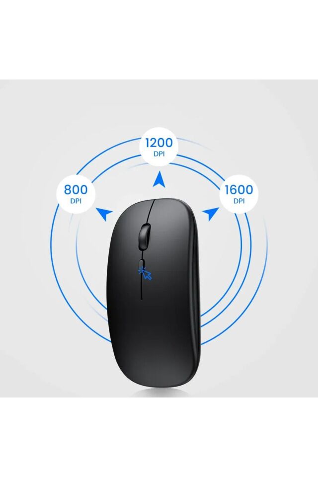 Sessiz Wireless Bluetooth Kablosuz Mouse 800-1600DPI Ergonomik Şarjlı 2.4Ghz Fare
