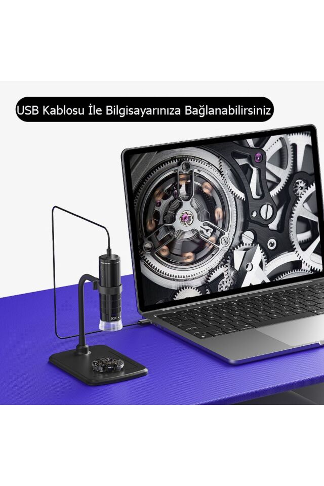 Kablosuz 1000x Wifi Bağlantılı Dijital Mikroskop 1080p Saç Cilt Tesktil Makine Devre Analizi