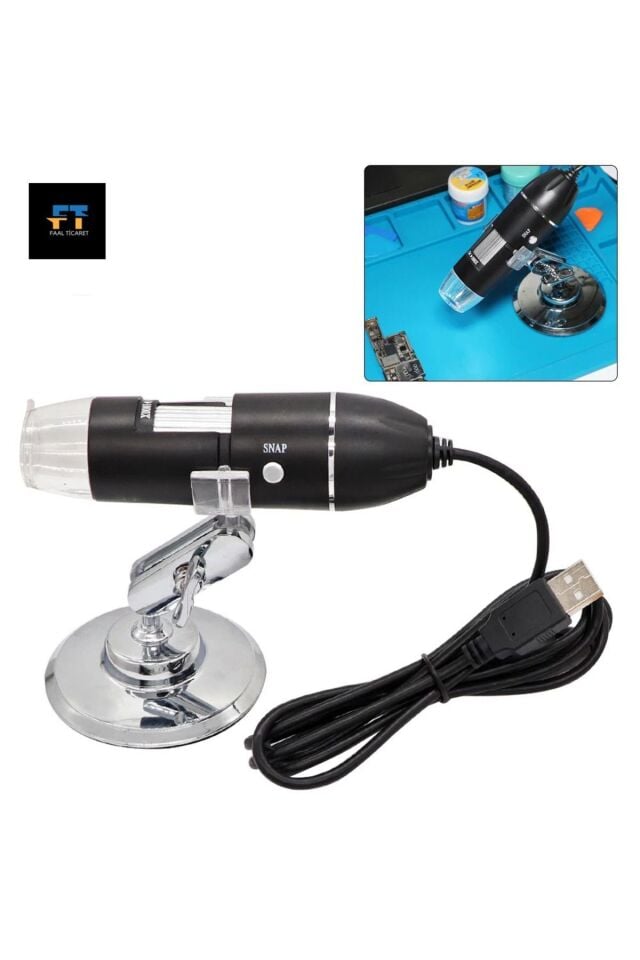 Dijital Mikroskop 1600x 2Mp Usb 8 Led Çok Amaçlı Tekstil Baskı Cilt Saç Biyolojik Analiz