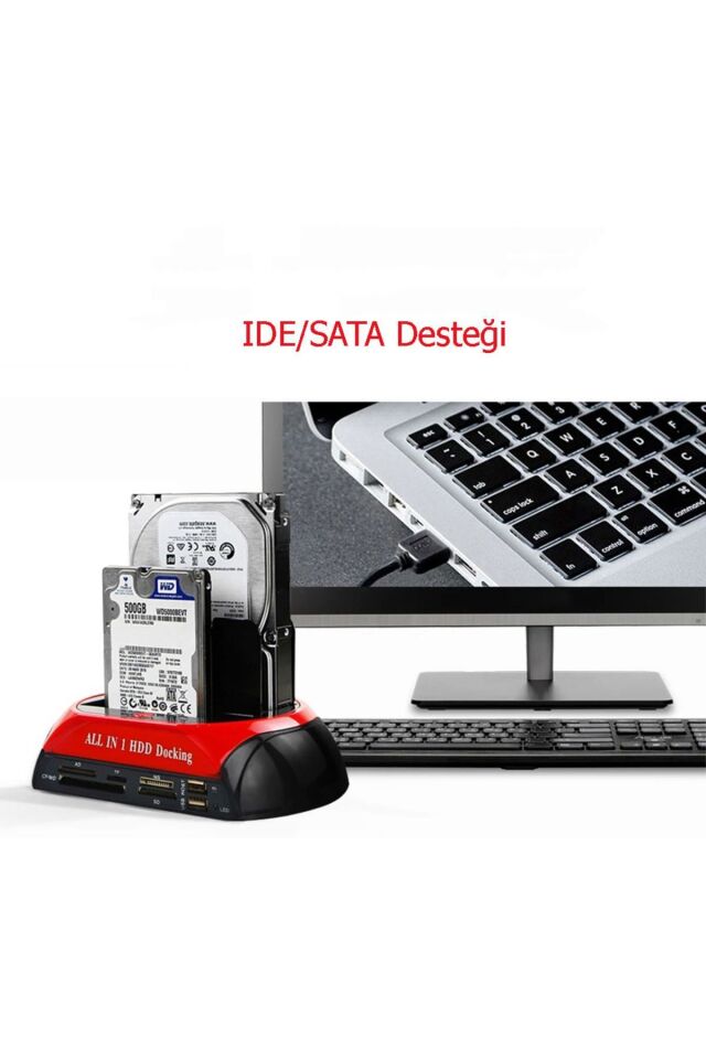 Usb 2.0 Docking Combo Kart Okuyucu Sata HDD 2.5 / 3.5 Ide Station