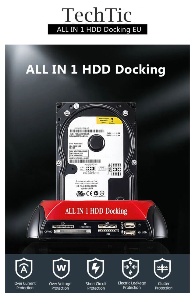 Usb 2.0 Docking Combo Kart Okuyucu Sata HDD 2.5 / 3.5 Ide Station