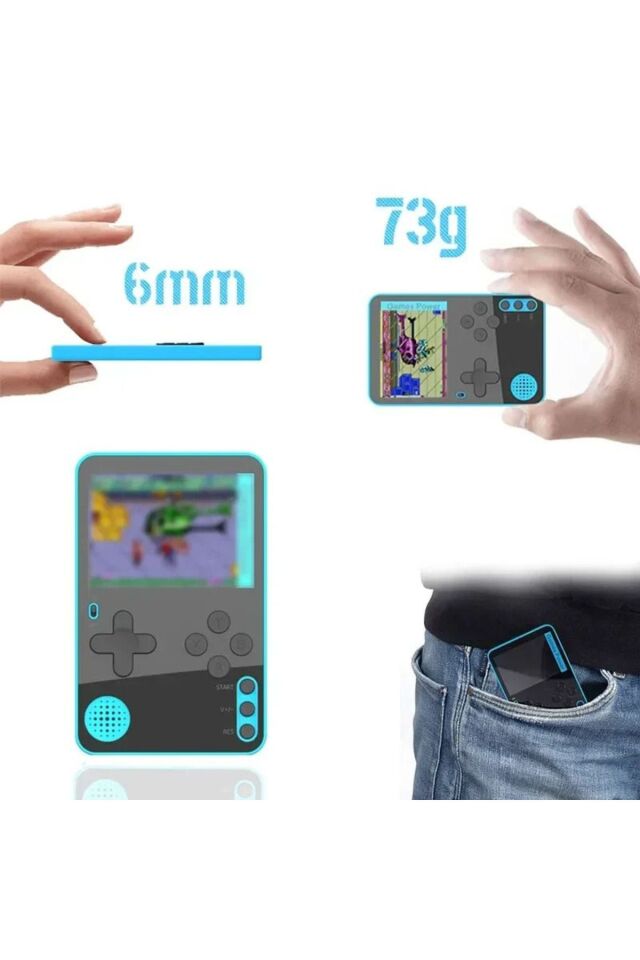500in1 Mini Oyun Konsolu Slim Kasa Retro Klasik Taşınabilir El Atarisi Çocuk İçin Hediye