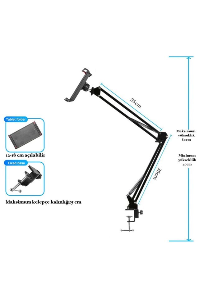 Masa Tablet Telefon Tutacağı Hareketli 360 Derece Dönebilen Youtuber Twitch Yayıncı Standı