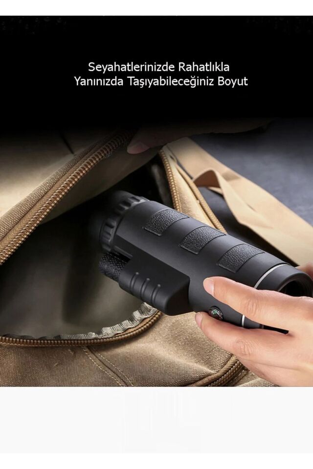 40x60 Dürbün Ultra Zoom Monoküler Teleskop El Dürbünü 8000mt Pusula Tripot Telefon Tutucu