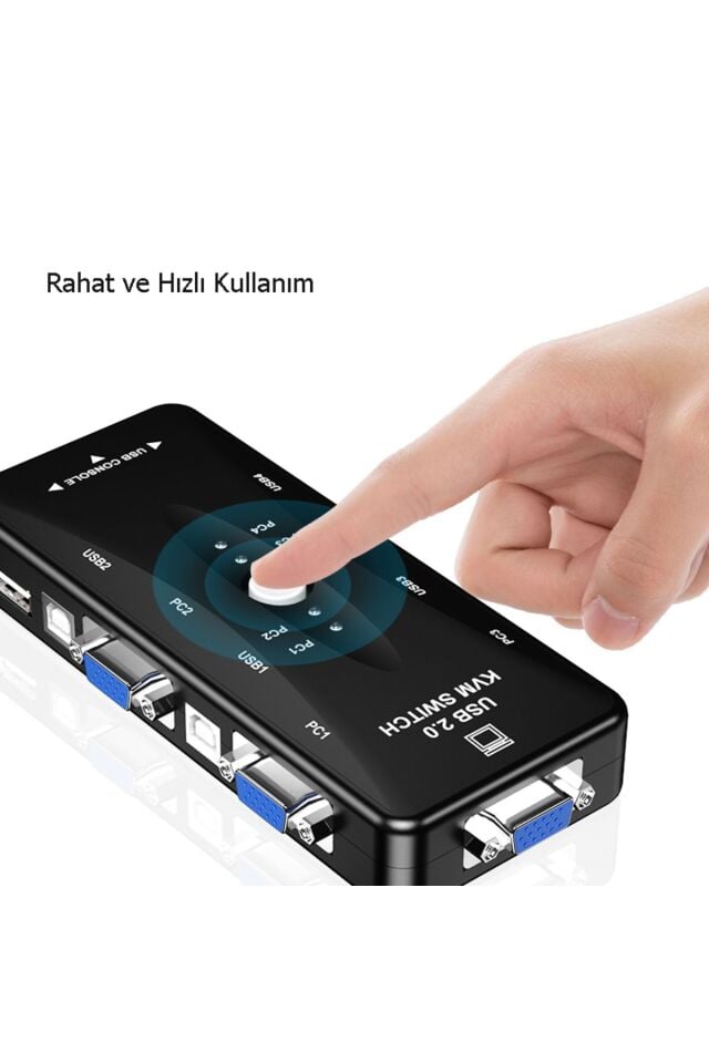 4 Port Usb Kvm Switch Çoklayıcı 4pc Tek Monitör Kasa Çoğaltıcı