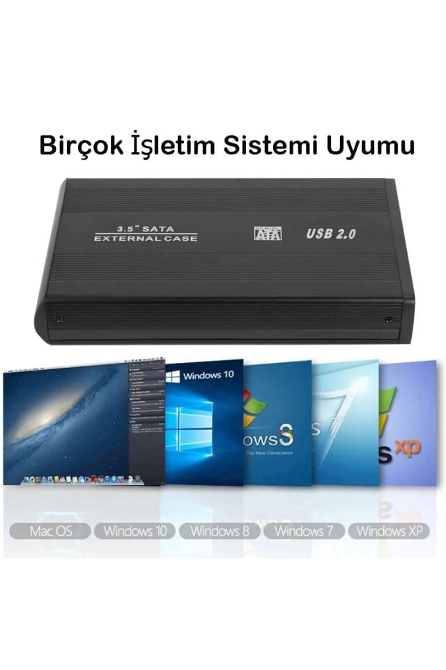 3.5 Inç Usb 2.0 Harddisk HDD Kutusu Alüminyum SSD Sata Harici Hard Disk Kutu