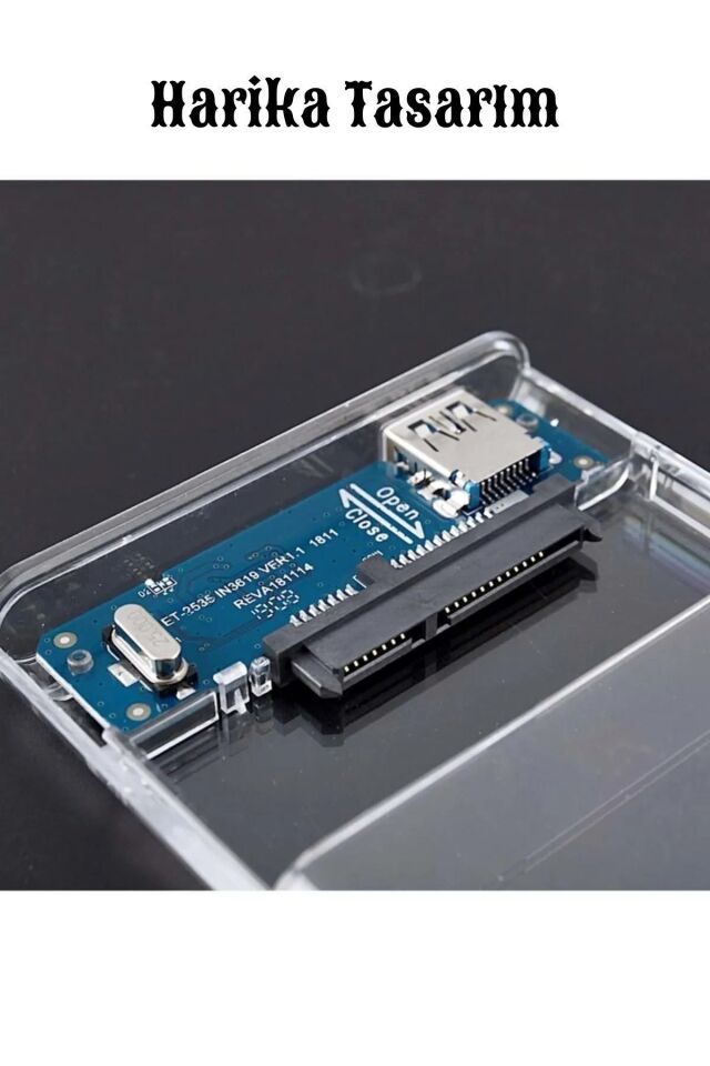 Şeffaf 2.5 Inç Usb 3.0 Sata SSD Harddisk Kutusu Harici HDD Notebook