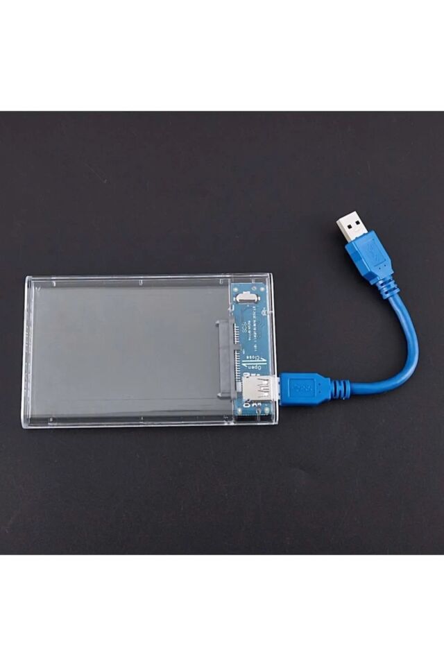 Şeffaf 2.5 Inç Usb 3.0 Sata SSD Harddisk Kutusu Harici HDD Notebook