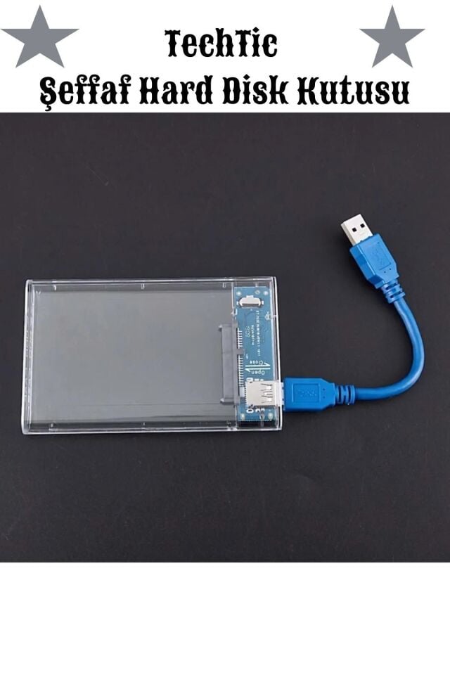 Şeffaf 2.5 Inç Usb 3.0 Sata SSD Harddisk Kutusu Harici HDD Notebook