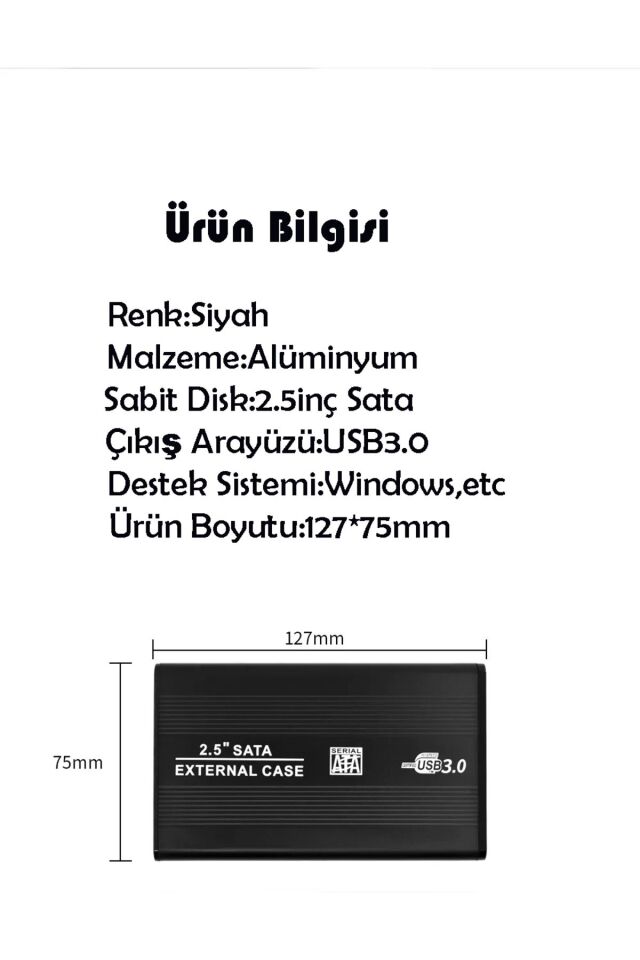 2.5 Inç Usb 3.0 Sata HDD Aluminyum Harddisk Kutusu