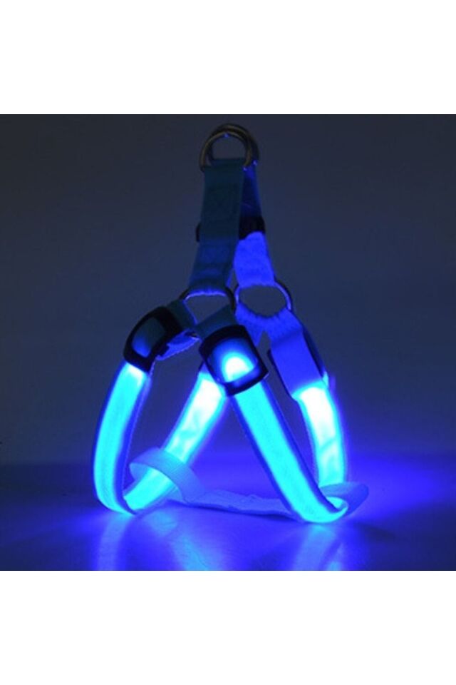 Led Işıklı Kedi Köpek Göğüs Tasması Küçük Irk Harness Air Mash Evcil Hayvan Ayarlanabilir Tasma