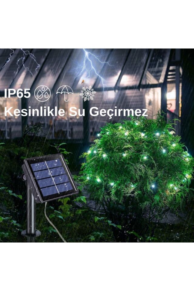 Noel Yılbaşı Ağacı Işığı Solar 100 Led Güneş Enerjili Ip65 Bahçe Ev Parti Süsü Aksesuarı