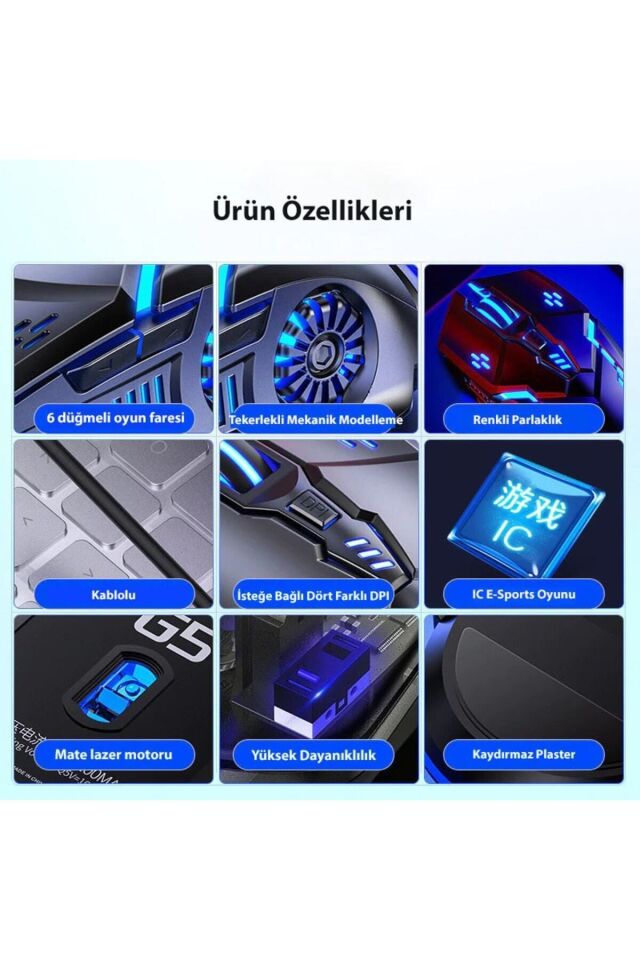 G5 Mekanik E-spor Pubg Rgb Oyun Gaming Mouse Fare