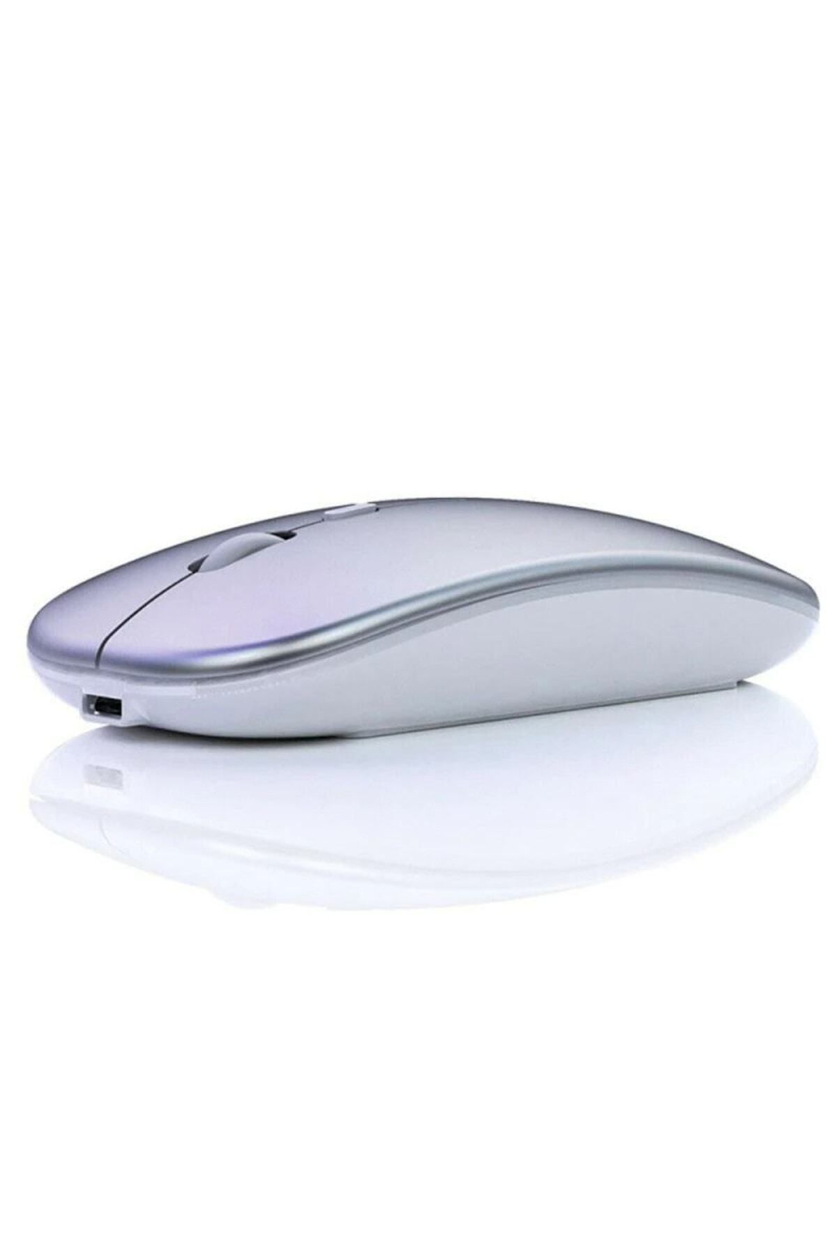 Işıklı Usb Led Işıklı Sessiz Kablosuz Optik Mouse Wireless Ofis Bilgisayar Pc Şarjlı