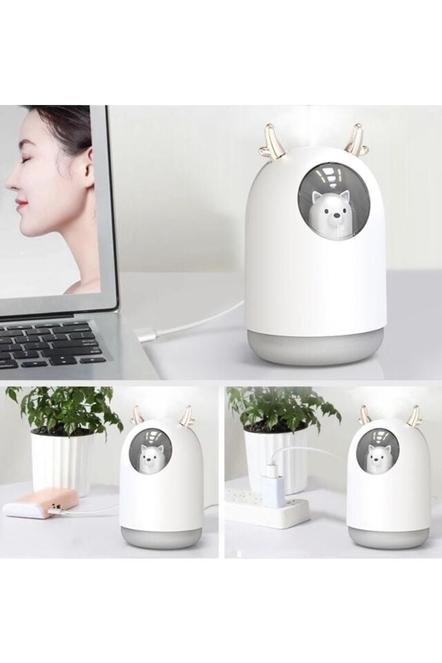 Humidifier 300ml Led Işıklı Ultrasonik Hava Nemlendirici Buhar Makinesi Ve Aroma Difüzörü